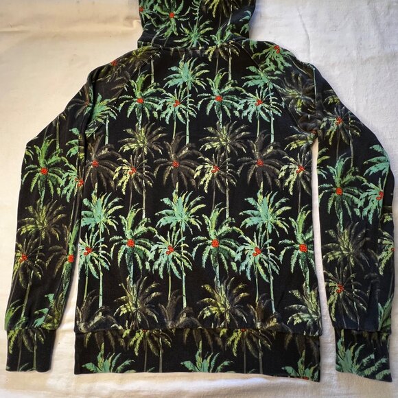 Scotch & Soda All Over Palm Tree Print French Terry Pullover Green Hoodie (M) - Picture 12 of 16
